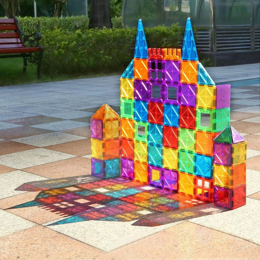 100 STÜCKE Pädagogisches Spielzeug Magnetische Bausteine Kinder DIY Bausätze Stern Diamant Magnetische Fliesen für Kinder Weihnachtsgeschenk