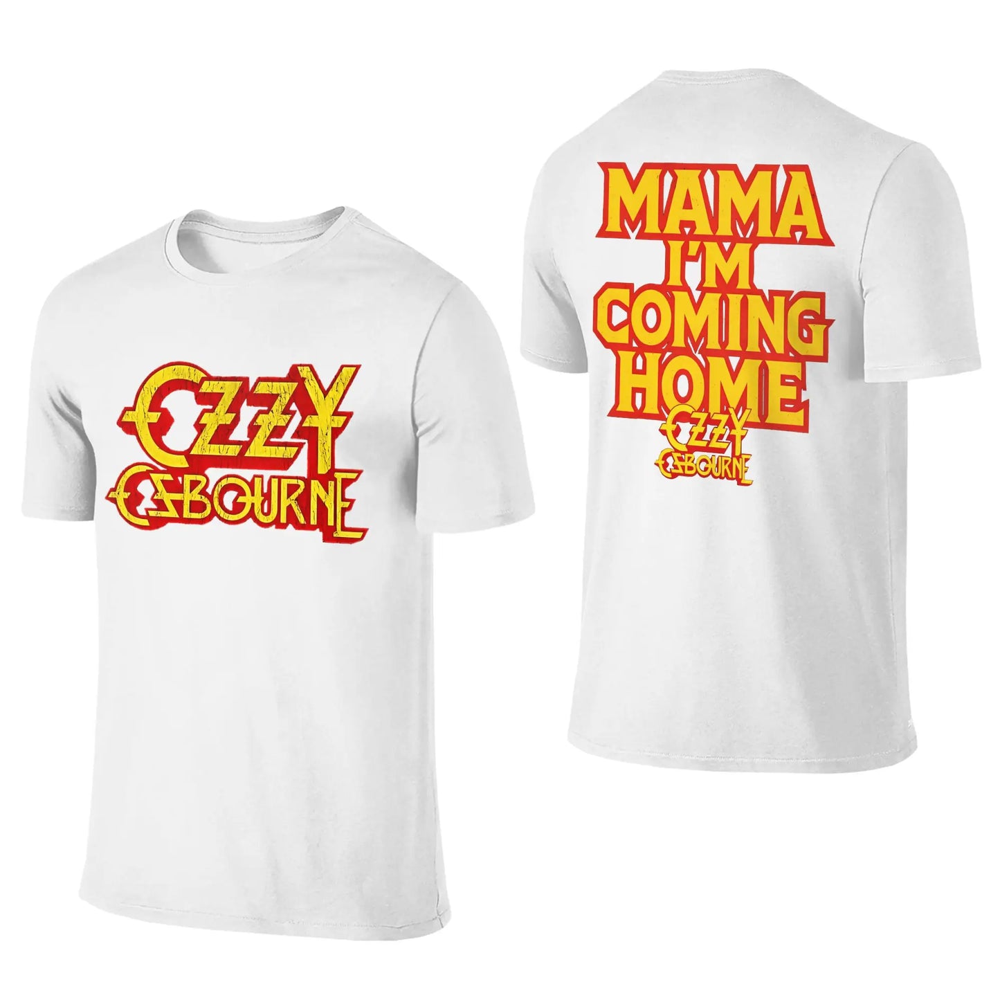 Ozzys Osbournes T Shirts Men Pure Cotton Awesome T-Shirts Round Neck Mama I'm Coming Home T Shirt Short Sleeve Tops New Arrival