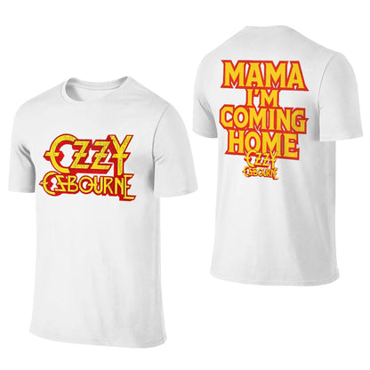 Ozzys Osbournes T Shirts Men Pure Cotton Awesome T-Shirts Round Neck Mama I'm Coming Home T Shirt Short Sleeve Tops New Arrival