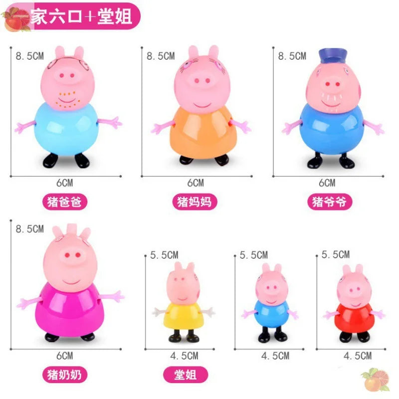 Peppa Pig, a girl, four people, toy doll, boy and children's suit