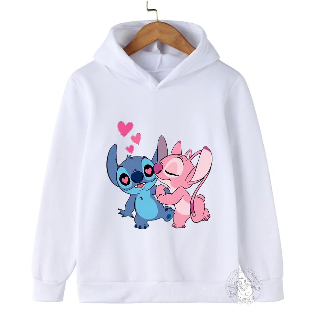 New Children's Cartoon Print Stitch Kawaii Fashion Comfortable Sweater outdoor Sports Casual Shirt Multi color girl sweatshirt