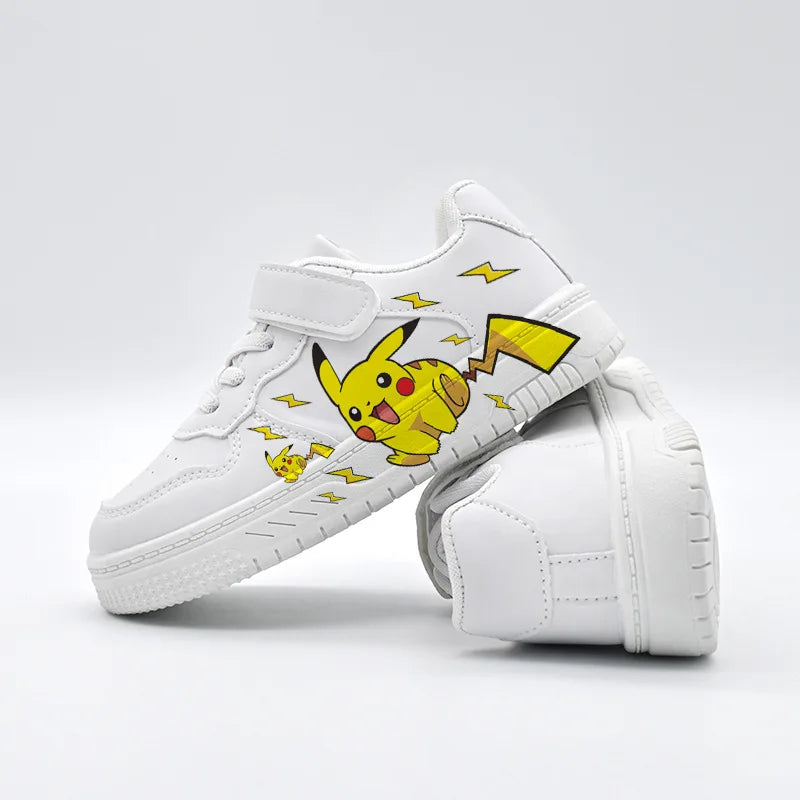 2025 Pikachu Cartoon Niedlich Unisex Weiße Turnschuhe Sprühfarbe Kinder Freizeitschuhe Grenzüberschreitender Heißer Verkauf