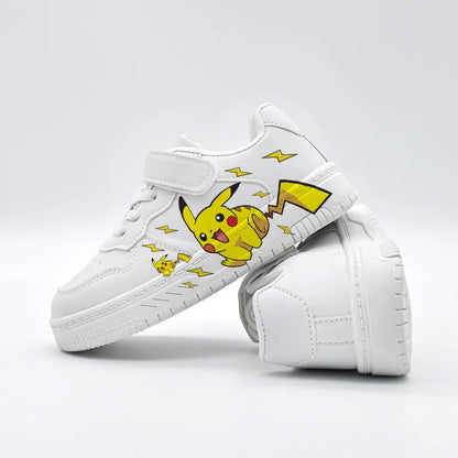 2025 Pikachu Cartoon Niedlich Unisex Weiße Turnschuhe Sprühfarbe Kinder Freizeitschuhe Grenzüberschreitender Heißer Verkauf