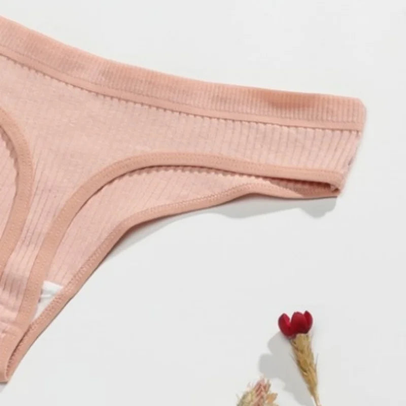 10Pcs/Set Cotton Underwear Women's Sexy Low-Waist Thongs Girls Sports Panties Stretchy T Back Soft Breathable Lingerie