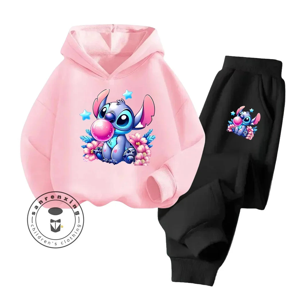 Günstiges, beliebtes, einfaches Stich-Langarm-Sweatshirt-Set für Jungen und Mädchen, Freizeitkleidung, lustige Grafiken, Alltagsstil, energetisches Frühlings-/Herbst-Sweatshirt-Set