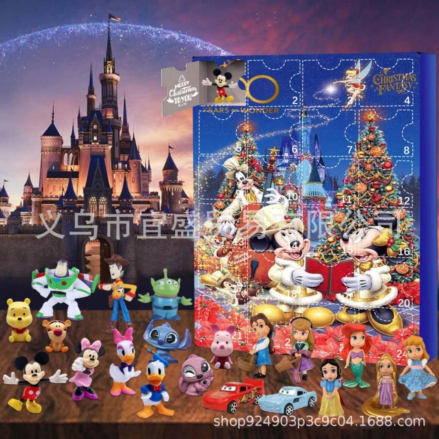 2025 Christmas Advent Calendar Blind Box, Disney "Lilo And Stitch" Mickey Minnie Cartoon Children'S Gifts 24 Random Dolls