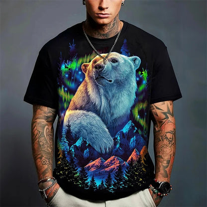 Russian Bear Graphic T-shirt Men's Clothing Russian Flag Design CCCP O-neck Short Sleeve T Shirts Summer 2025 Novel Men Tees