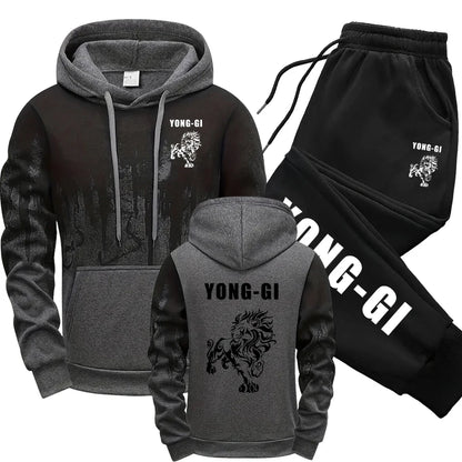 Autumn Winter Hoodies Fashion Comfortable Sports Men's Tracksuit Casual Daily Jogging Splash-ink Sweatshirts Top Mens Sweatpants