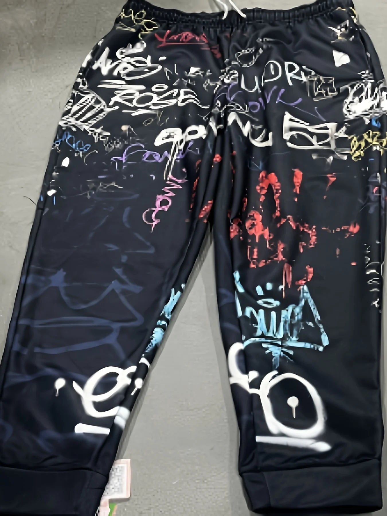 New street hip-hop style fashionable and casual 3D graffiti printed men's outdoor trousers for the autumn of 2025