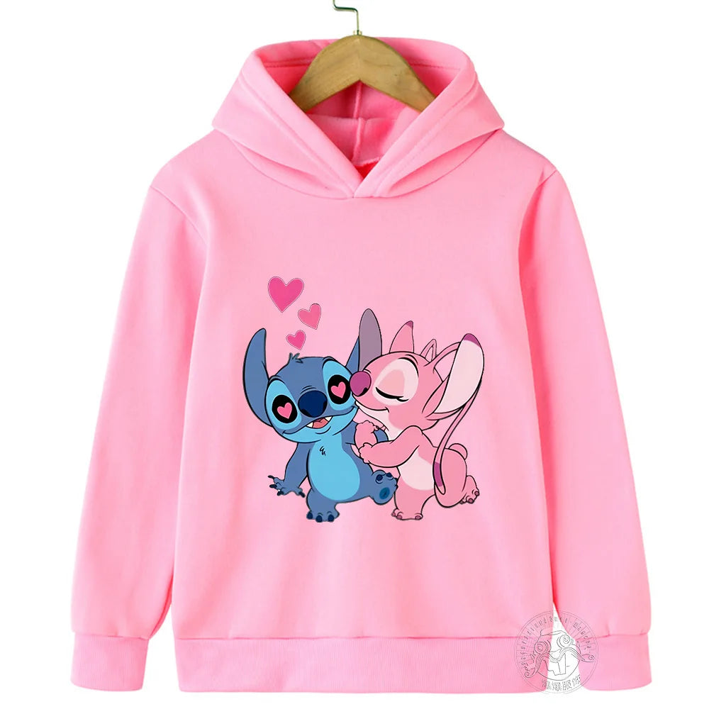 New Children's Cartoon Print Stitch Kawaii Fashion Comfortable Sweater outdoor Sports Casual Shirt Multi color girl sweatshirt