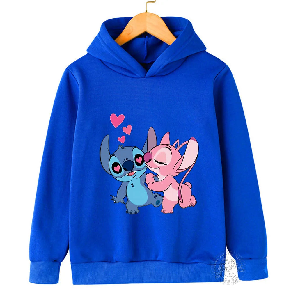 New Children's Cartoon Print Stitch Kawaii Fashion Comfortable Sweater outdoor Sports Casual Shirt Multi color girl sweatshirt