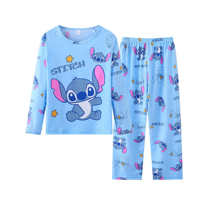 Kids Stitch Pajamas for Boys Girls Home Wear Kids Casual Sleepwear Long Sleeve Pajamas Bottoms Suit Christmas Gifts