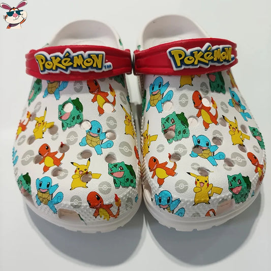 MINISO Pokemoned Hole Sandals Pikachu Squirtle Charmander Slippers Sandals Kawaii Anime Home Beach Shoes Summer Slippers Kids