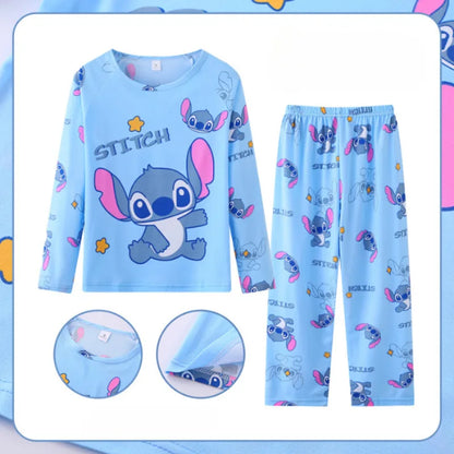 Kids Stitch Pajamas for Boys Girls Home Wear Kids Casual Sleepwear Long Sleeve Pajamas Bottoms Suit Christmas Gifts