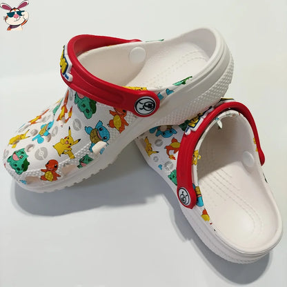 MINISO Pokemoned Hole Sandals Pikachu Squirtle Charmander Slippers Sandals Kawaii Anime Home Beach Shoes Summer Slippers Kids