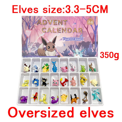 Pokemon Eevee Advent Calendar Gifts Box Cartoon Anime Elf Toy Pikachu Children's Christmas Toys Gifts Countdown Descent Gift Box