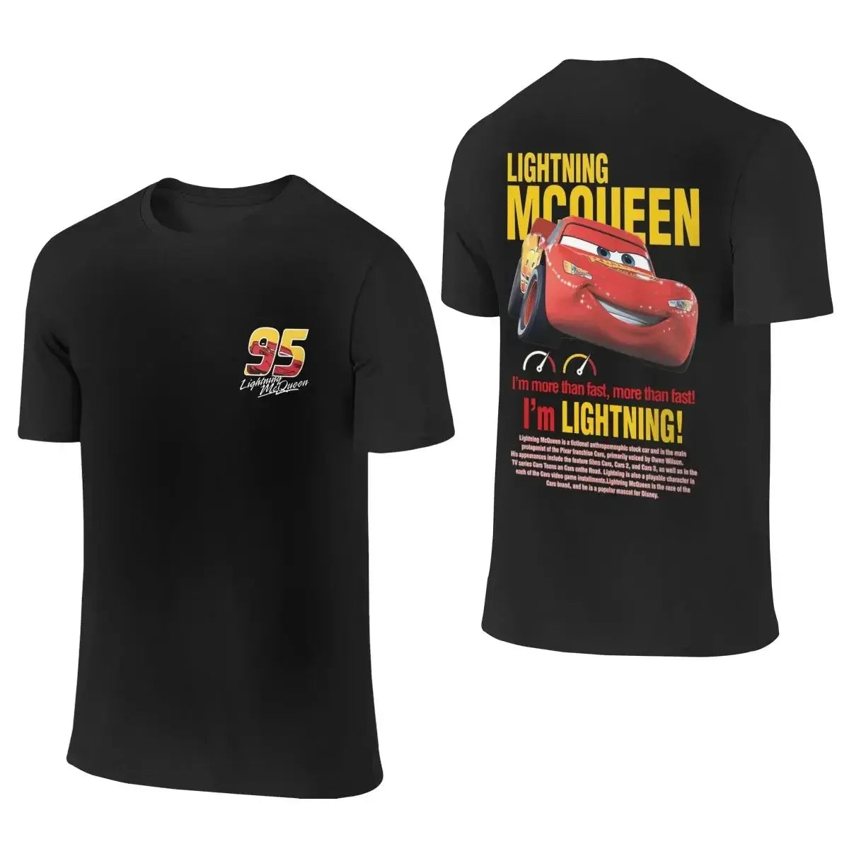 Disney Pixar Movie Cars T-shirt Couple Mens Womens Lightning Mcqueen Sally Oversized Y2k T-shirts Double-sided Printed Clothing