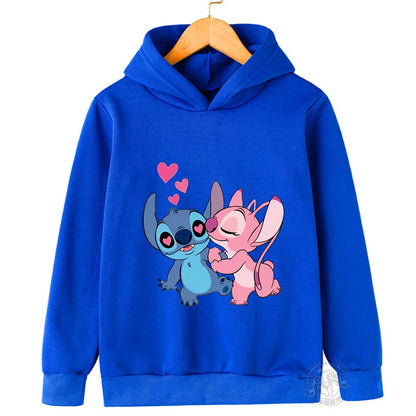 New Children's Cartoon Print Stitch Kawaii Fashion Comfortable Sweater outdoor Sports Casual Shirt Multi color girl sweatshirt