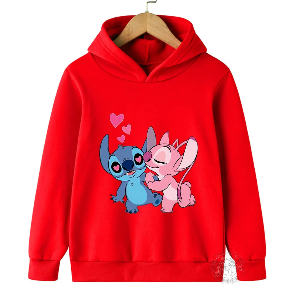 New Children's Cartoon Print Stitch Kawaii Fashion Comfortable Sweater outdoor Sports Casual Shirt Multi color girl sweatshirt