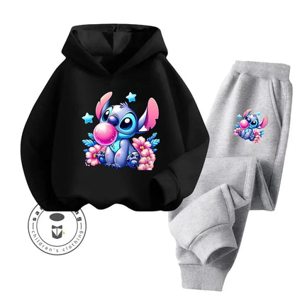 Günstiges, beliebtes, einfaches Stich-Langarm-Sweatshirt-Set für Jungen und Mädchen, Freizeitkleidung, lustige Grafiken, Alltagsstil, energetisches Frühlings-/Herbst-Sweatshirt-Set