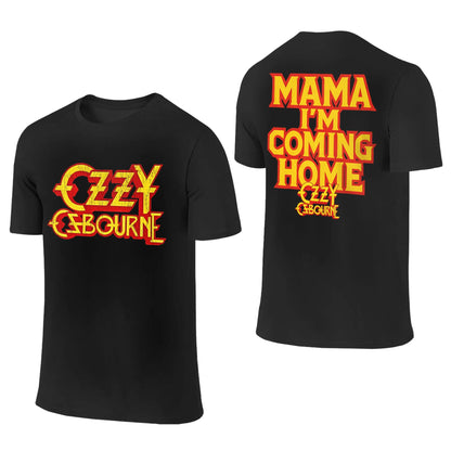 Ozzys Osbournes T Shirts Men Pure Cotton Awesome T-Shirts Round Neck Mama I'm Coming Home T Shirt Short Sleeve Tops New Arrival