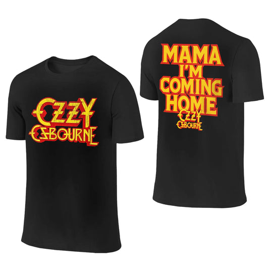 Ozzys Osbournes T Shirts Men Pure Cotton Awesome T-Shirts Round Neck Mama I'm Coming Home T Shirt Short Sleeve Tops New Arrival