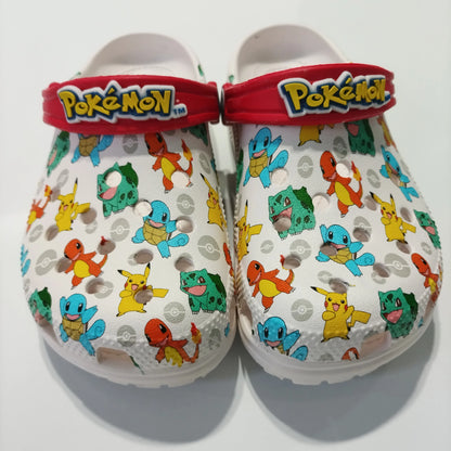 MINISO Pokemoned Hole Sandals Pikachu Squirtle Charmander Slippers Sandals Kawaii Anime Home Beach Shoes Summer Slippers Kids