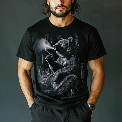 Russian Bear Graphic T-shirt Men's Clothing Russian Flag Design CCCP O-neck Short Sleeve T Shirts Summer 2025 Novel Men Tees