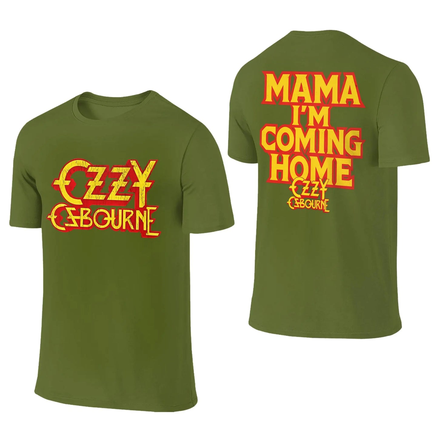 Ozzys Osbournes T Shirts Men Pure Cotton Awesome T-Shirts Round Neck Mama I'm Coming Home T Shirt Short Sleeve Tops New Arrival