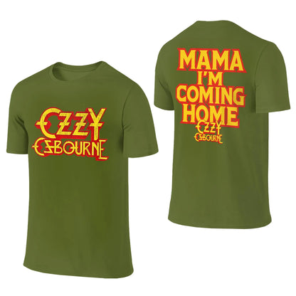 Ozzys Osbournes T Shirts Men Pure Cotton Awesome T-Shirts Round Neck Mama I'm Coming Home T Shirt Short Sleeve Tops New Arrival