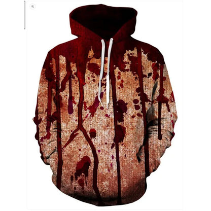 3D Print Halloween Hoodies For Men Women Terror Blood Graphic Sweatshirt Kid Oversized Pullover Hoodie Sudaderas Originales