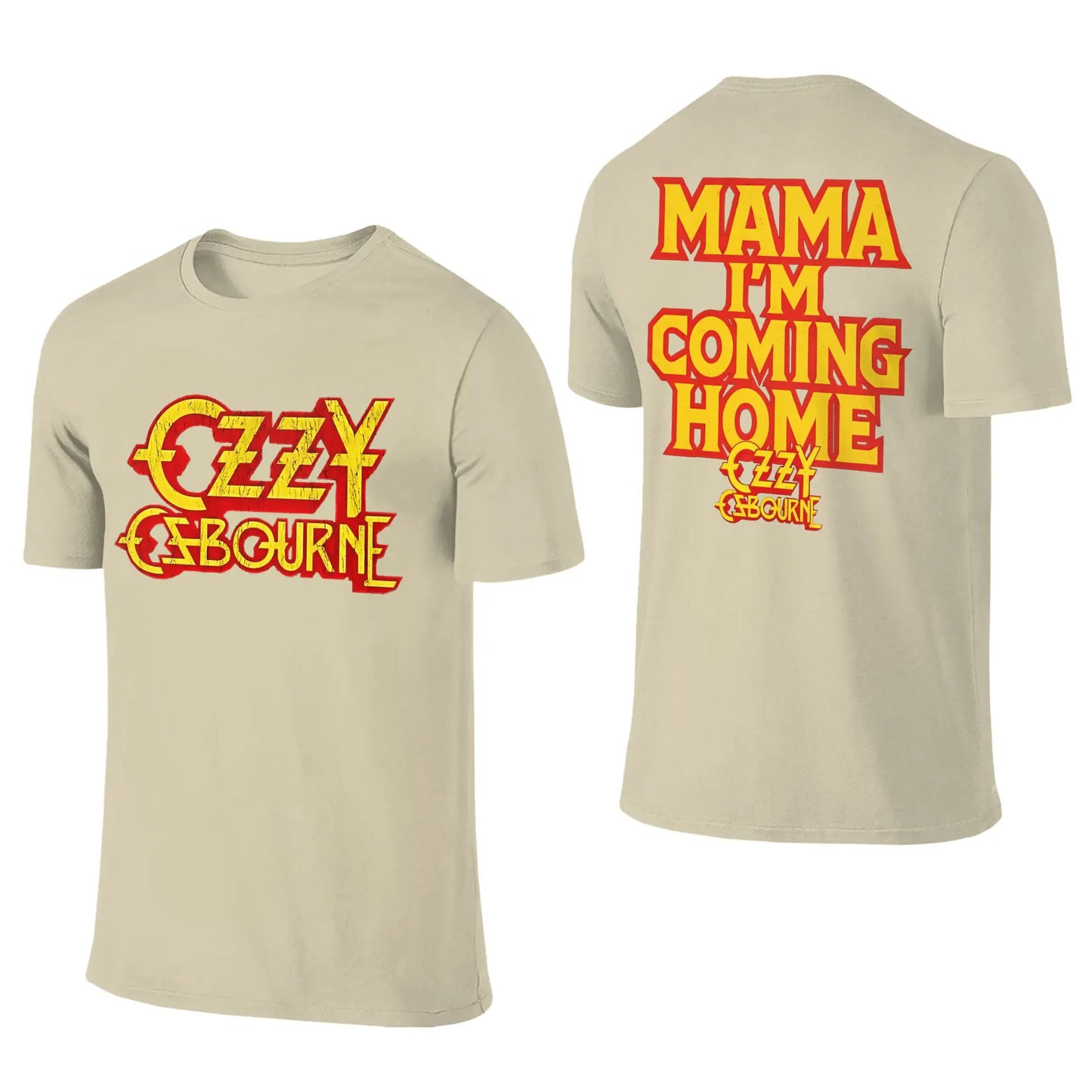Ozzys Osbournes T Shirts Men Pure Cotton Awesome T-Shirts Round Neck Mama I'm Coming Home T Shirt Short Sleeve Tops New Arrival