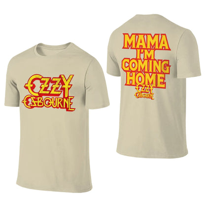 Ozzys Osbournes T Shirts Men Pure Cotton Awesome T-Shirts Round Neck Mama I'm Coming Home T Shirt Short Sleeve Tops New Arrival