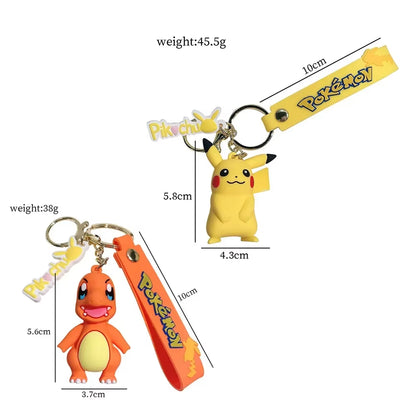 Pokemon Schlüsselanhänger Pikachu Anime Actionfigur Spielzeug Kawaii Cartoon Mode Charmander Psyduck Puppe Schlüsselanhänger Auto Tasche Anhänger Kindergeschenk