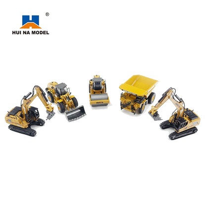 HUINA 1:60 Diecast Metal Model Dump Truck Excavator Wheel Loader Road Roller Construction Vehicle Toy Gift Truck for Children