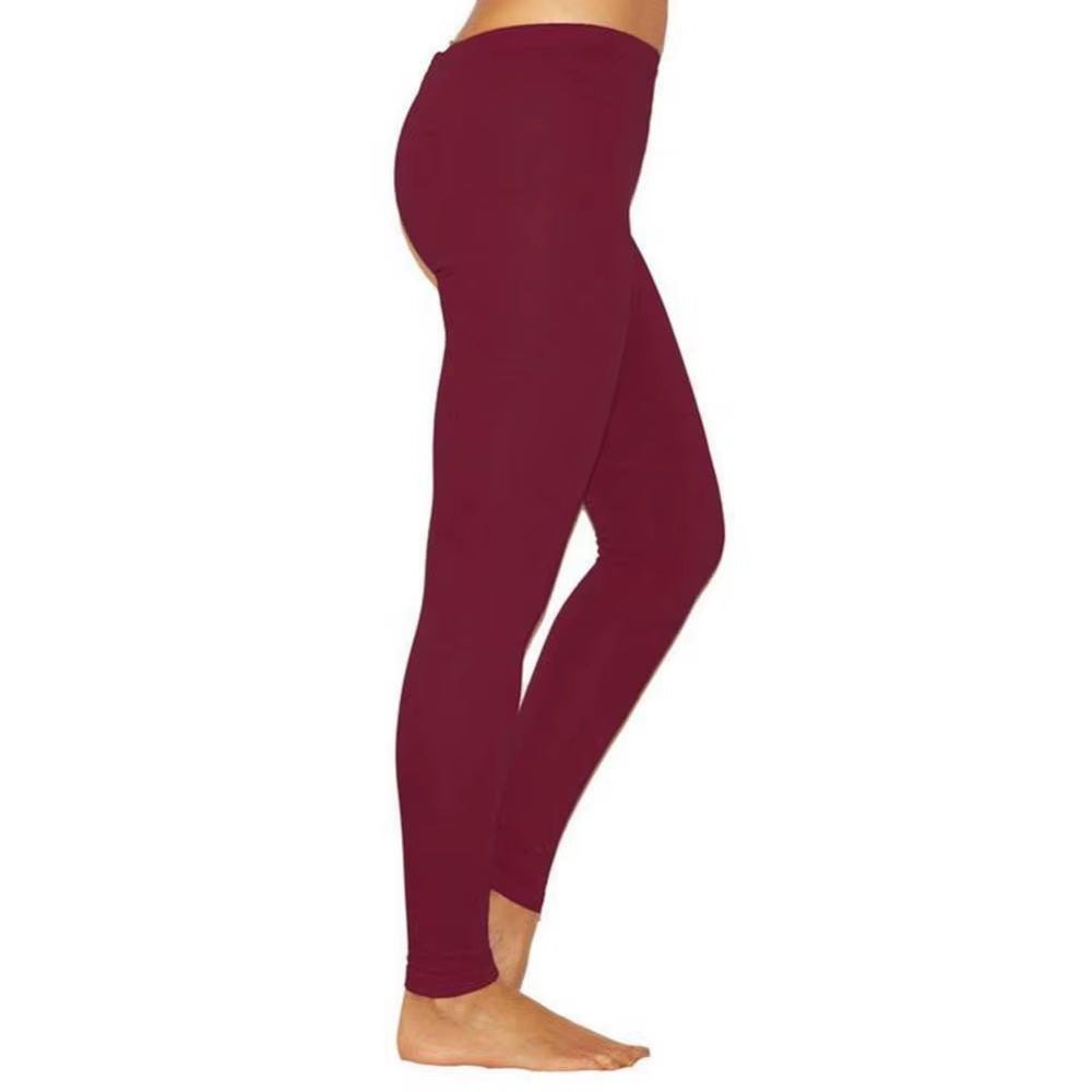 Sport Leggings Women Solid Color Stretchy High Waist Slim Tights Leggings Pencil Pants Trousers
