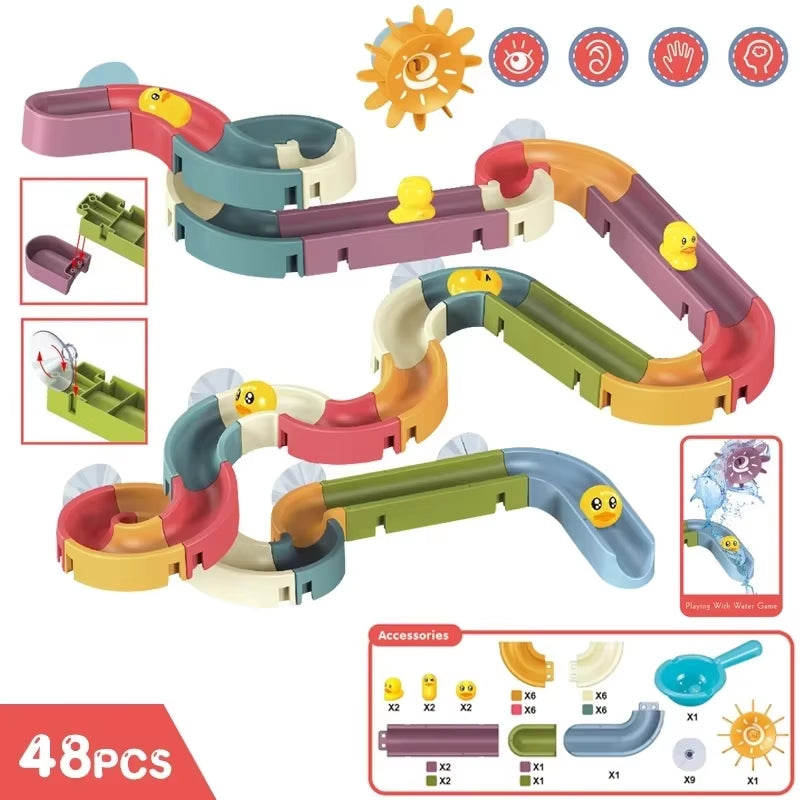 Baby DIY Montage Track Slide Saugnapf Spielzeug Badewanne Spielzeug Baby Badezimmer Badewanne Dusche Spielzeug Set Ente Wasser Spielzeug für Kinder