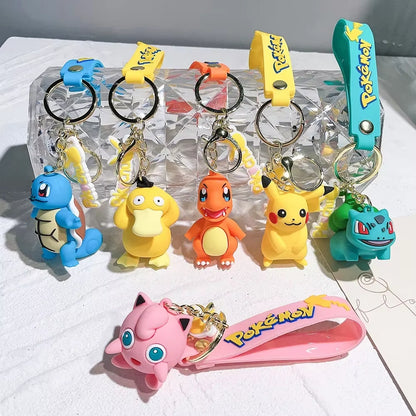 Pokemon Schlüsselanhänger Pikachu Anime Actionfigur Spielzeug Kawaii Cartoon Mode Charmander Psyduck Puppe Schlüsselanhänger Auto Tasche Anhänger Kindergeschenk