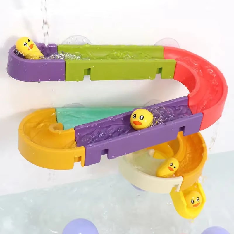 Baby DIY Montage Track Slide Saugnapf Spielzeug Badewanne Spielzeug Baby Badezimmer Badewanne Dusche Spielzeug Set Ente Wasser Spielzeug für Kinder