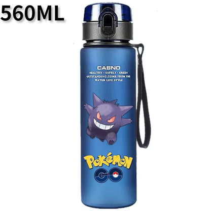Pokemon 560ML Wasserbecher Kinder Tragbarer Kunststoff Cartoon Kawai Pikachu Erwachsene Outdoor Große Kapazität Sport Wasserflasche Pikachu