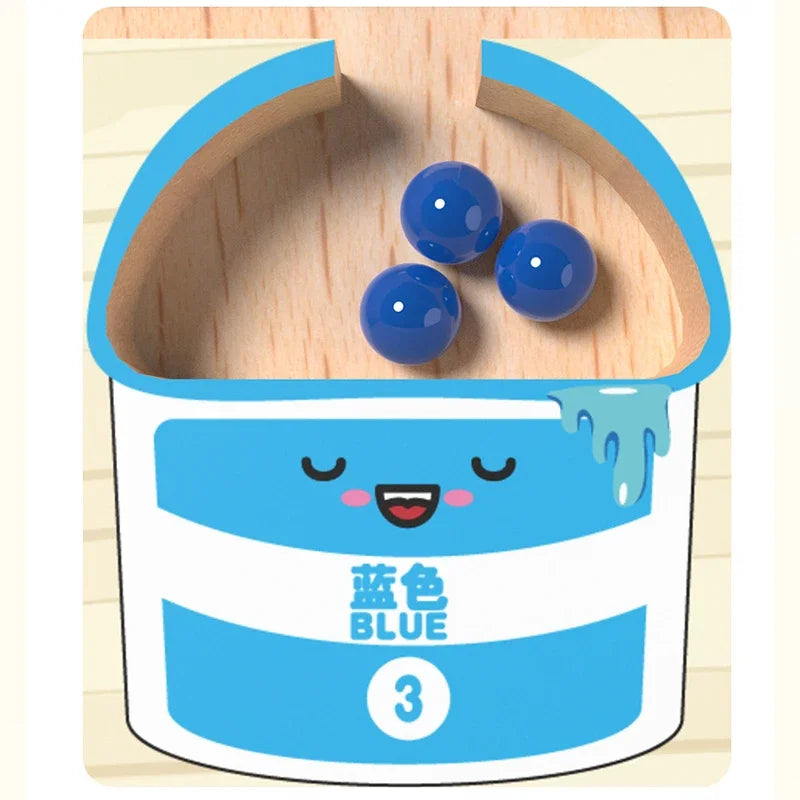 Montessori Magnetische Farbsortierspiele, Labyrinthbrett, Stift, bewegliche Perlenspiele, Holzsteuerung, sensorisches Spielen, pädagogisches Spielzeug für Kinder