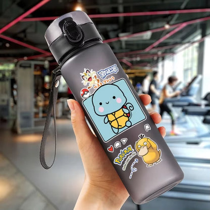 Pokemon 560ML Wasserbecher Kinder Tragbarer Kunststoff Cartoon Kawai Pikachu Erwachsene Outdoor Große Kapazität Sport Wasserflasche Pikachu