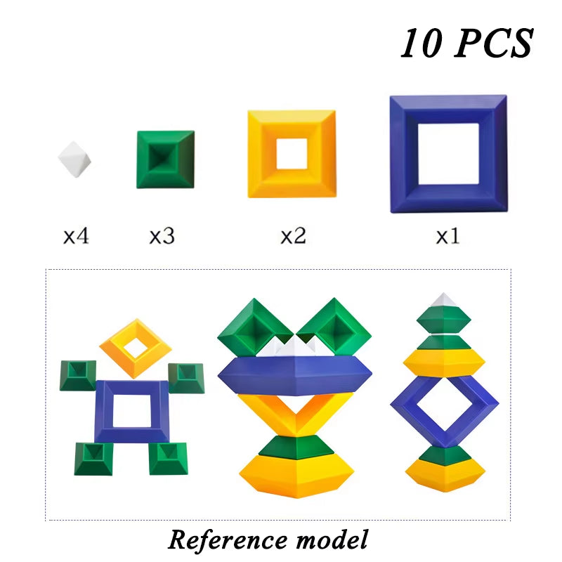 Pyramide Diamant Blöcke Kinder Spielzeug Rhombus Bausteine ​​Set 3D Raum Konstruktion Spiel Imagination Training Pädagogisches Spielzeug