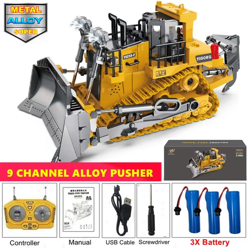 Remote Control Excavator Toy Radio Controlled RC Dump Truck Vehicle Crawler Bulldozer Construction Car Gifts for Kids Boys