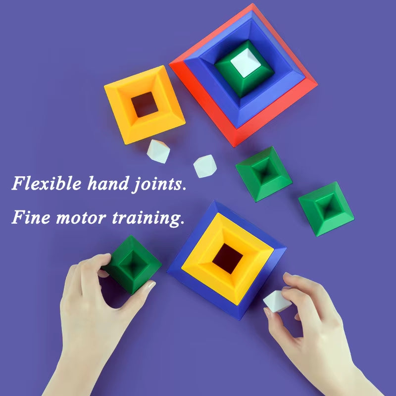 Pyramide Diamant Blöcke Kinder Spielzeug Rhombus Bausteine ​​Set 3D Raum Konstruktion Spiel Imagination Training Pädagogisches Spielzeug