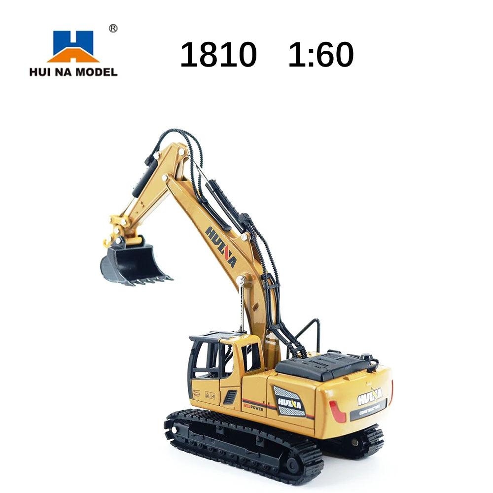 HUINA 1:60 Diecast Metal Model Dump Truck Excavator Wheel Loader Road Roller Construction Vehicle Toy Gift Truck for Children